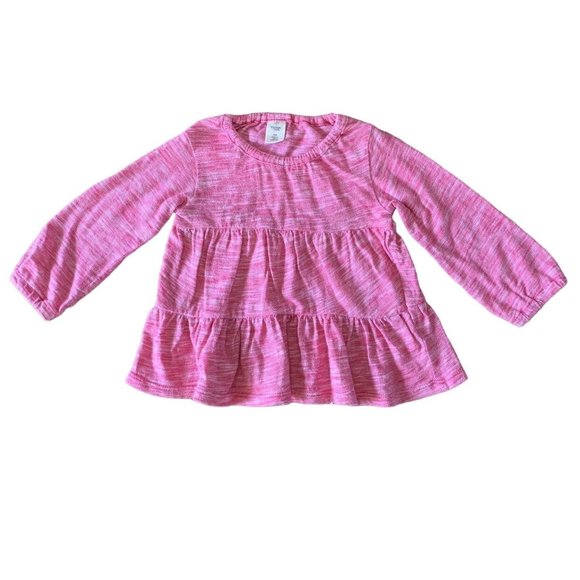 TUCKER + TATE Baby Girl's Tiered Shirt 9 months Pink Infant Top Long Sleeves 6-9 - Picture 1 of 4